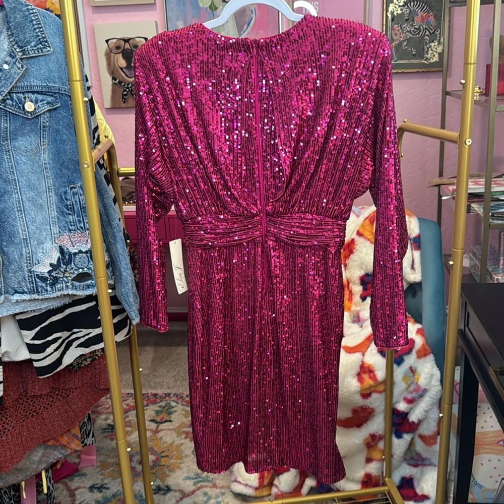 Eliza J Pink Sequin Dress - Picture 4 of 8